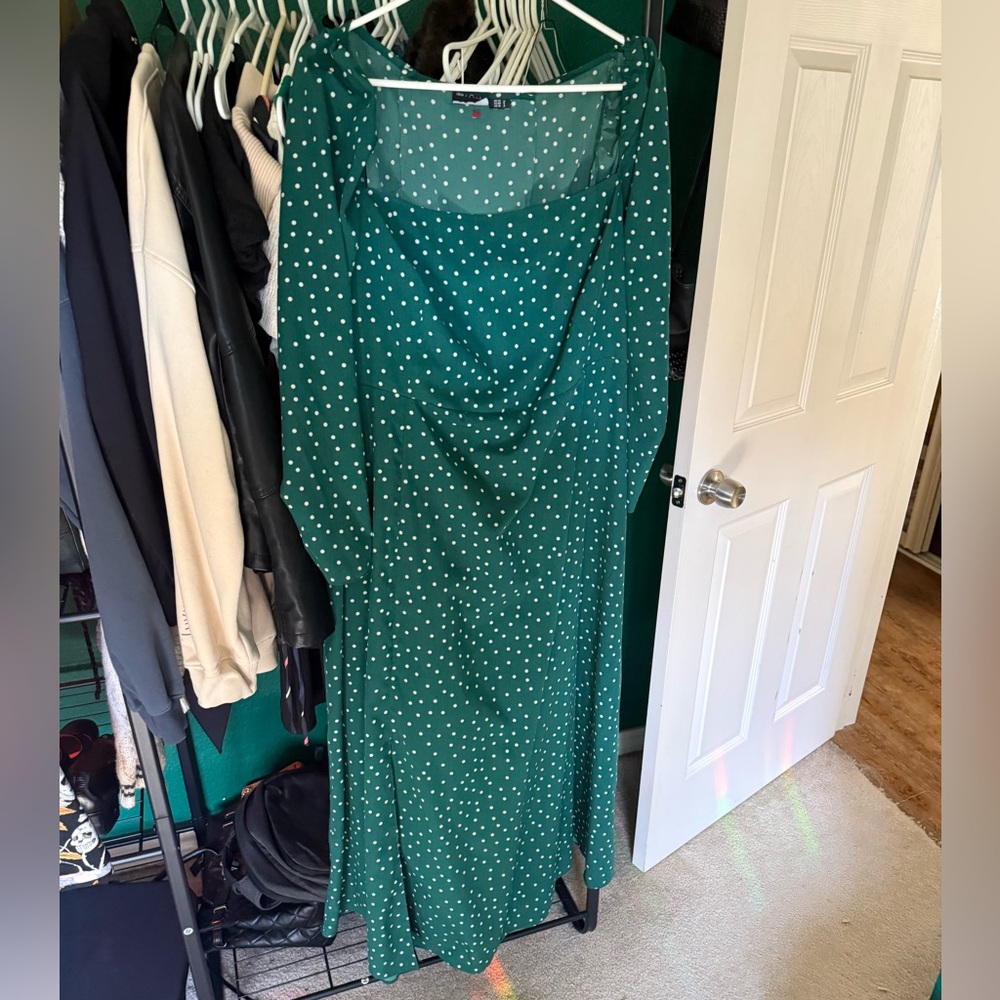 ASOS Teal Green Polka Dot Dress